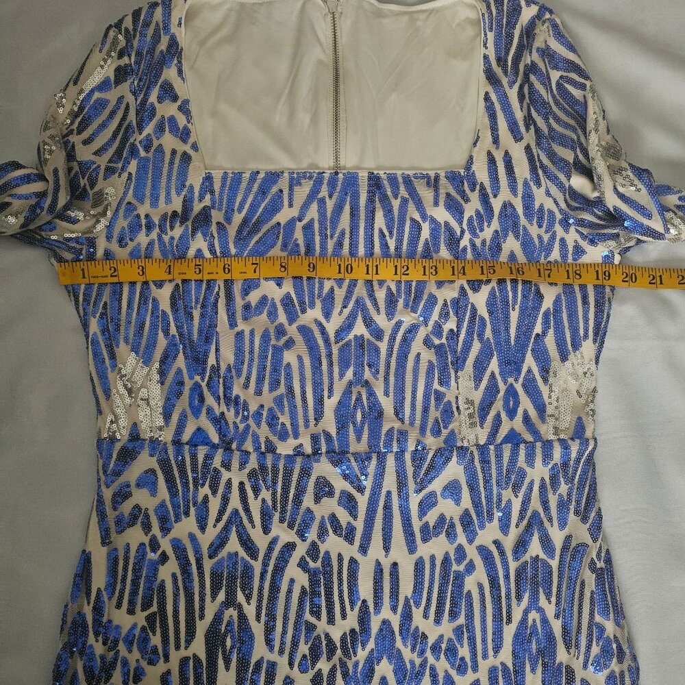 House Of Chic Curve + Plus Blue Sequined Long Sleeve Maxi Dress Size 2XL, NWT - Picture 8 of 16